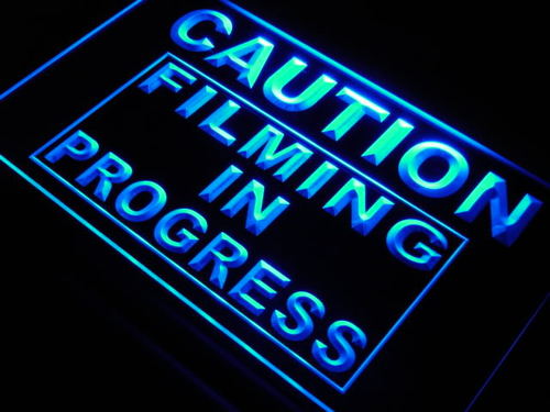 Caution Filming in Progress Neon Light Sign